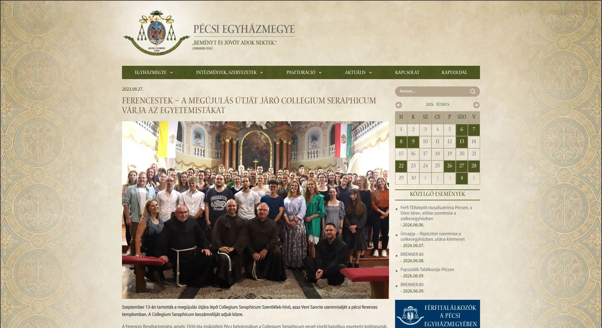 pecsiegyhazmegye.hu 2023